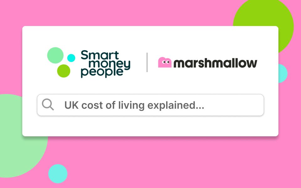A graphic showing the Marshmallow logo and the Smart Money People logo