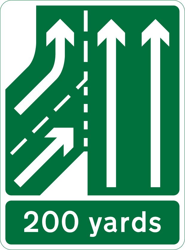 Road sign - Lanes merging
