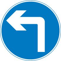 Road sign - left turn only