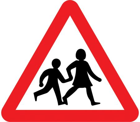 UK Road Sign - School ahead