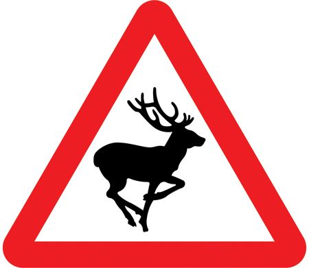 Warning sign - Deer in road